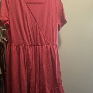 Elegant Red Wrap Dress